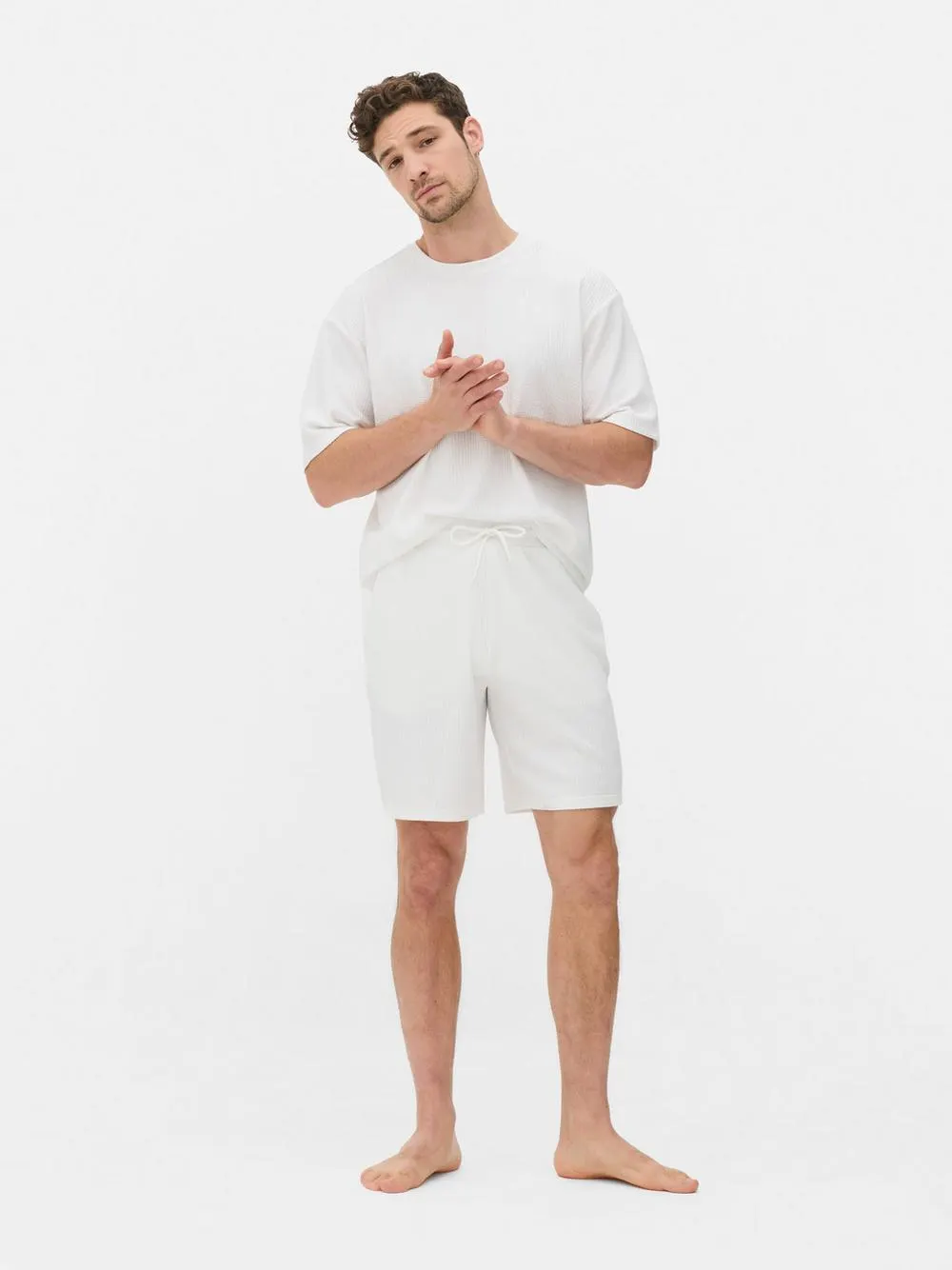 Calções pijama texturados