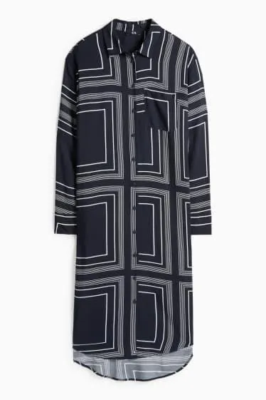 Viscose shirt dress - patterned