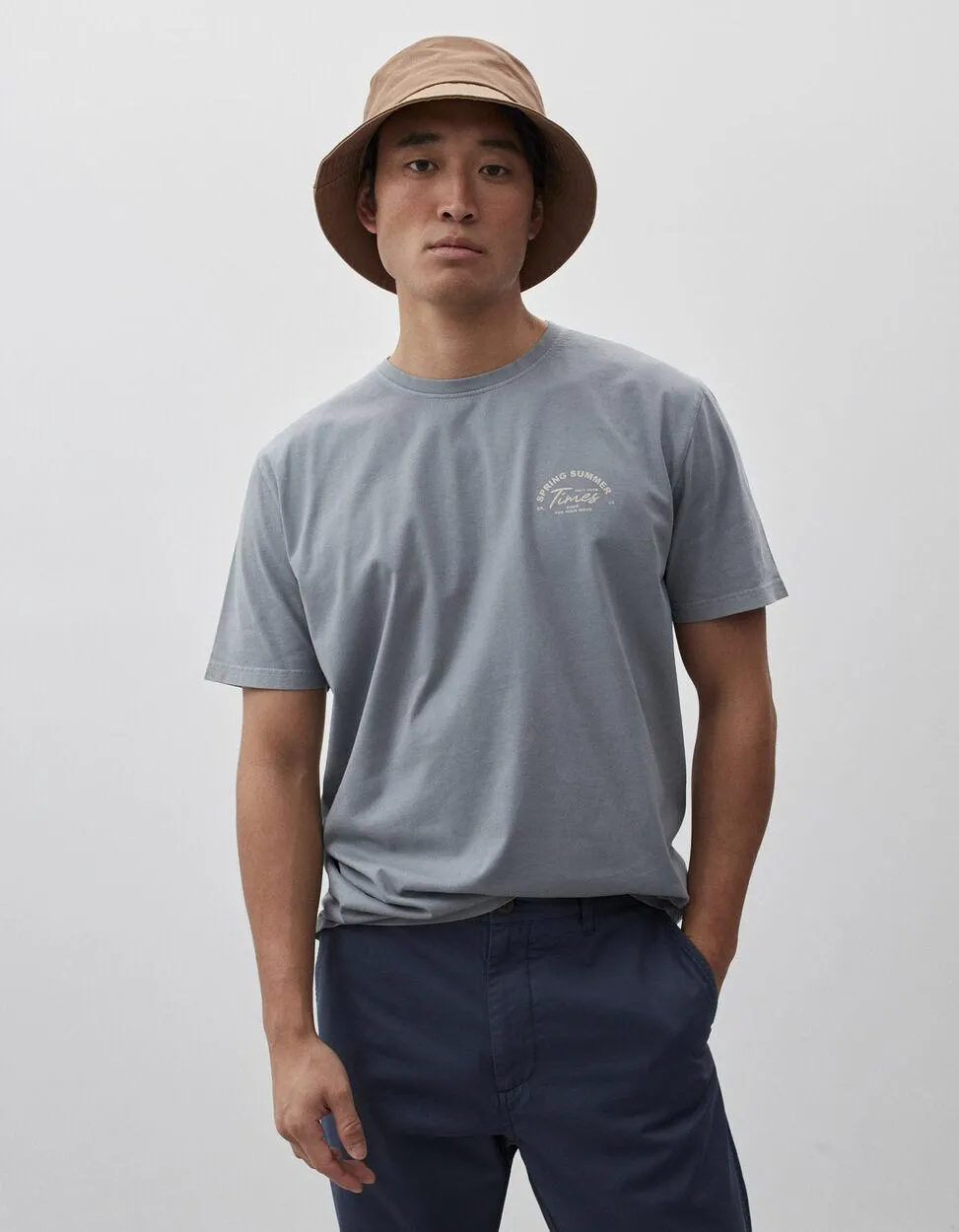 T-shirt Garment Dyed, Homem, Cinzento