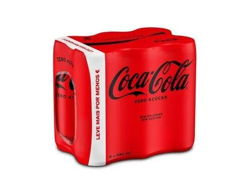 refrigerante com gás coca-cola zero açúcar lata 6x0.33l
