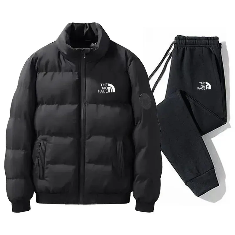 Down padded winter padded jacket and thermal pants, men's new outdoor casual jacket padded jacket jacket thermal pants