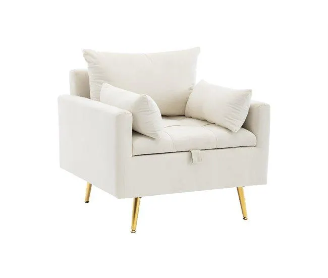 Candeirâo de veludo com armazenamento,bege