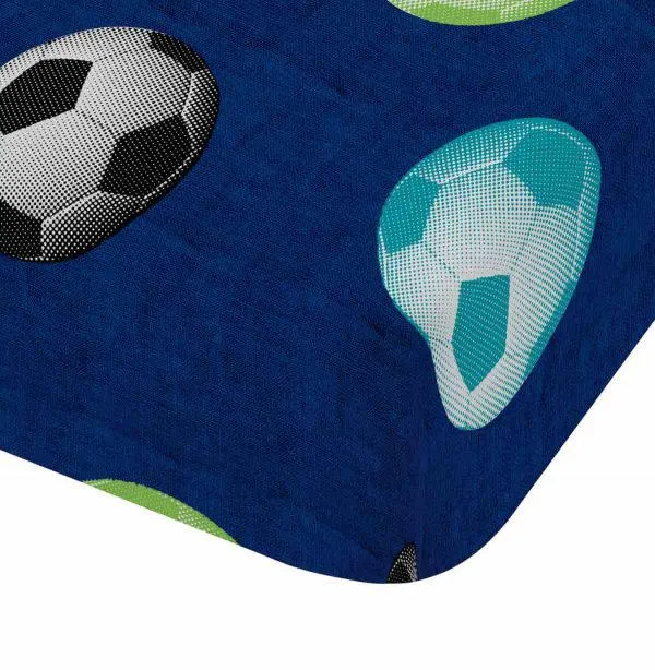 Lençol de Baixo Azul Football