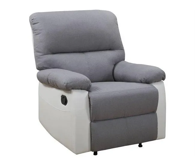 Poltrona de relaxamento "Lincoln" - 90 x 89 x 103 cm - Branco/Cinza claro