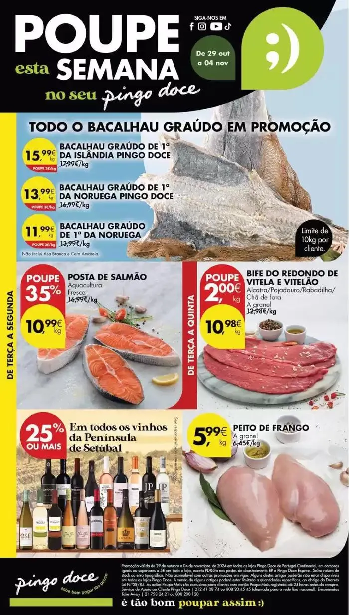 Folheto Pechinchas exclusivas de 29 de outubro até 4 de novembro 2024 - Pagina 1