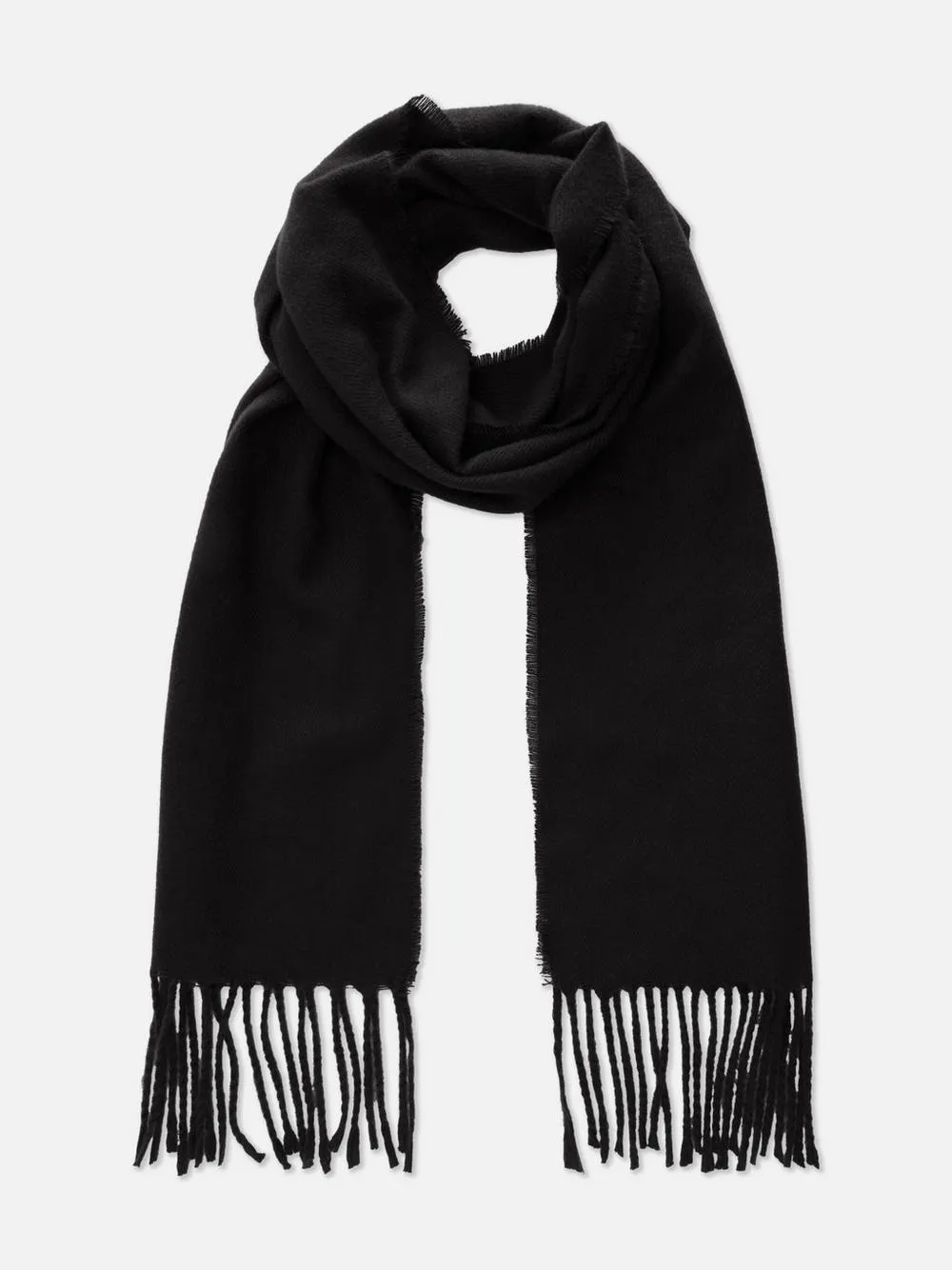 Cachecol entrançado franjas