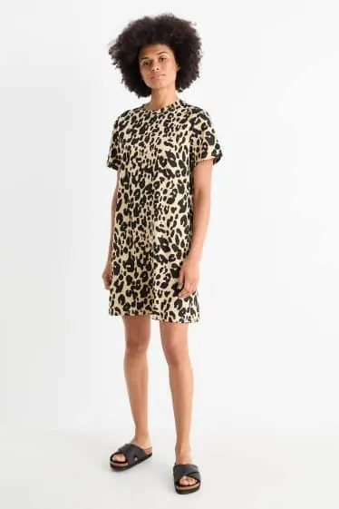 T-shirt dress - leopard print
