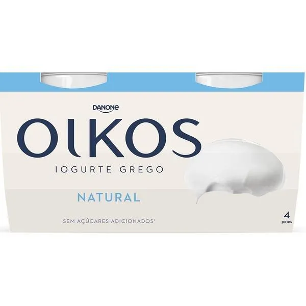 Iogurte Grego Natural Pack 4 embalagem 110 g Danone Oikos