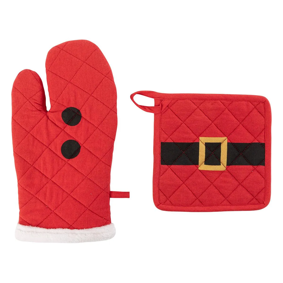 Conjunto De Luva E Pega Vermelho Pai Natal