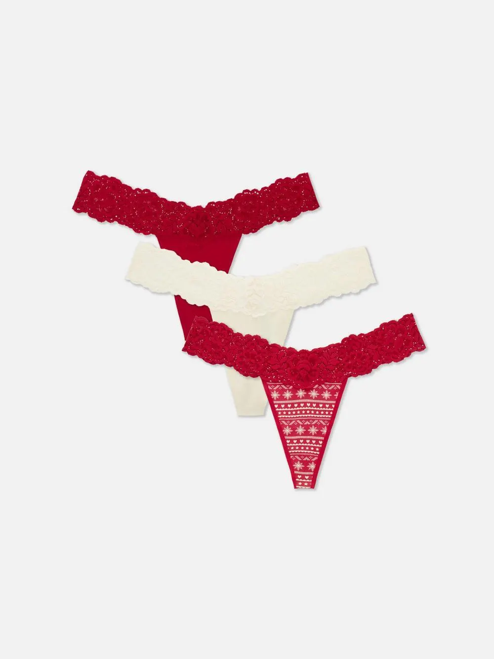 Pack 3 tangas renda natalícias