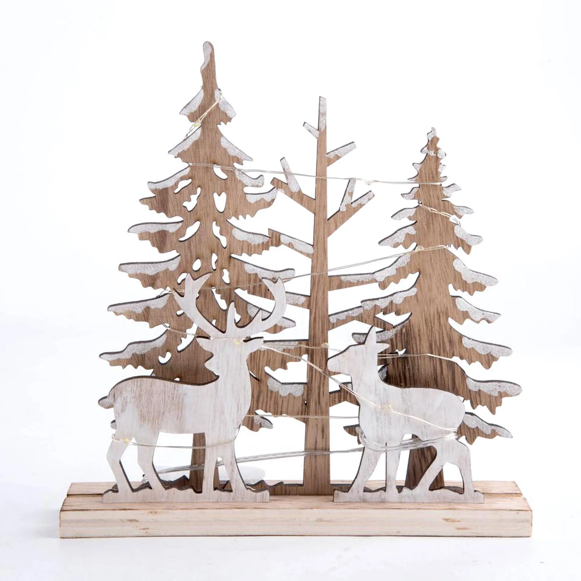 Cenário Natalício Em Madeira Com LED