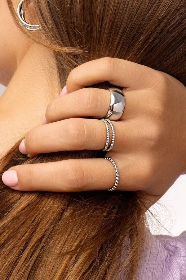 Anillo Doble Twist Plata