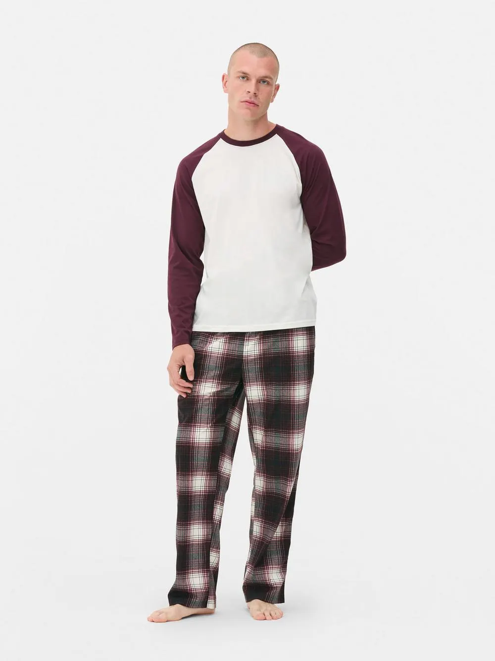 Pijama malha comprido xadrez