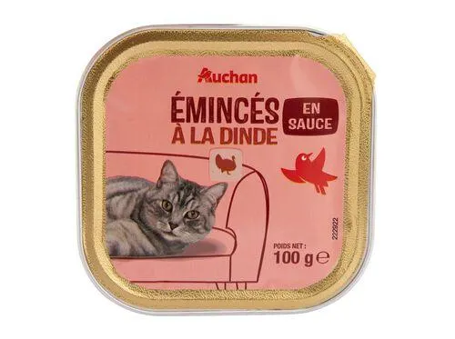 comida húmida para gato auchan pedaços em molho com peru 100g