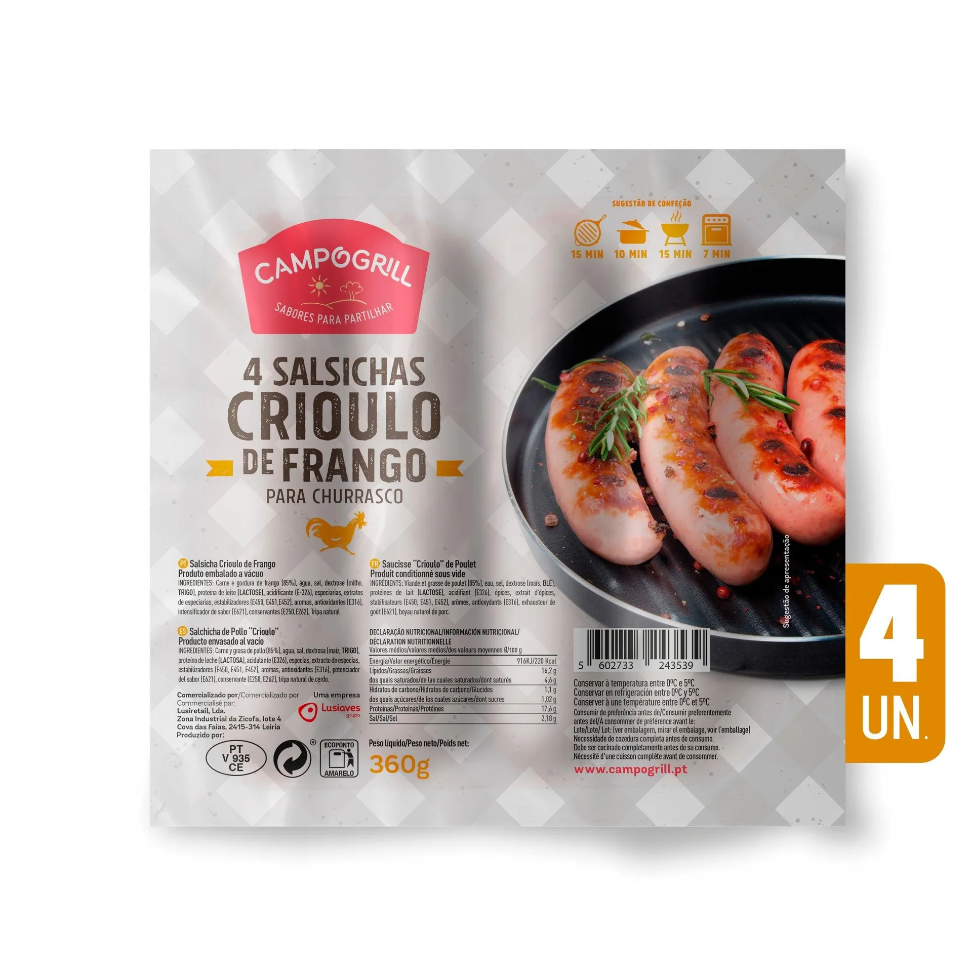 Salsicha Crioulo de Frango