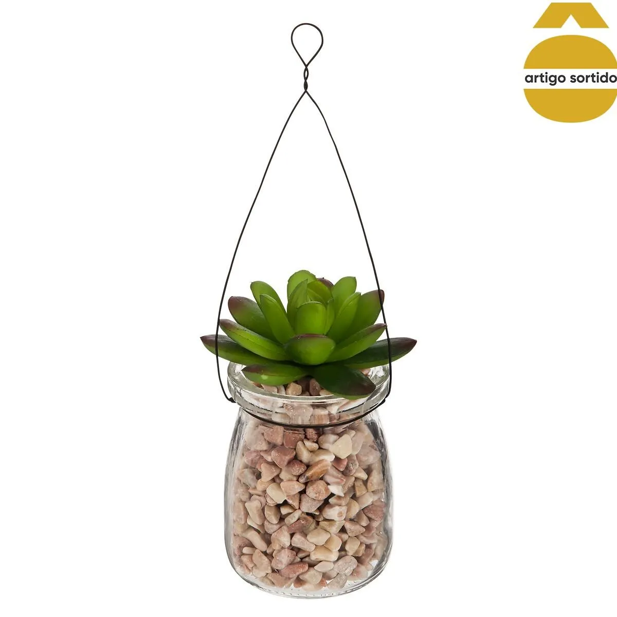 Vaso Suspenso Com Planta Artificial