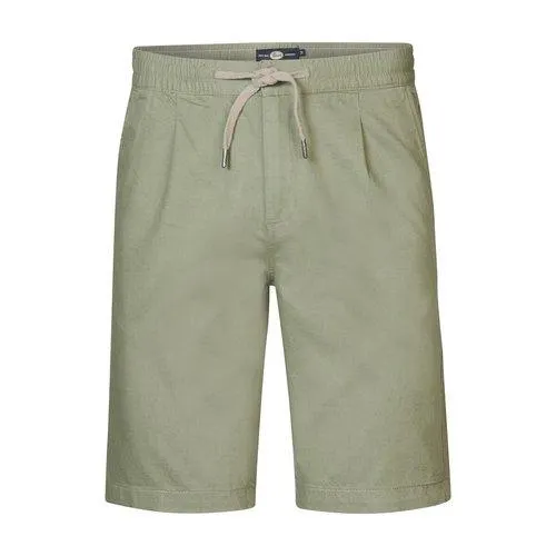 Calções em algodão e linho, com cordão