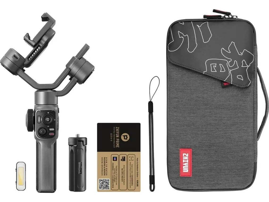 Gimbal ZHIYUN Smooth 5S Combo (Autonomia: Até 25 horas - Cinzento)