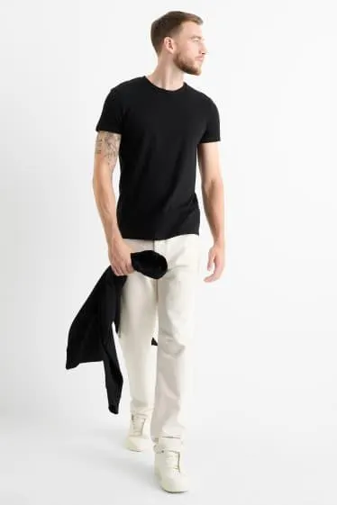 Regular jeans with button fly