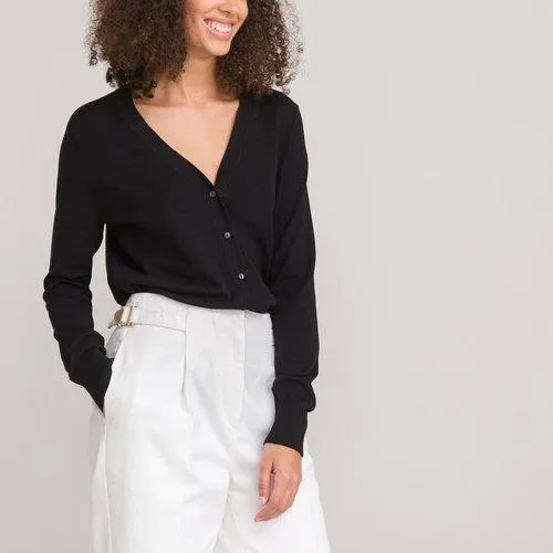 Casaco básico, decote em V