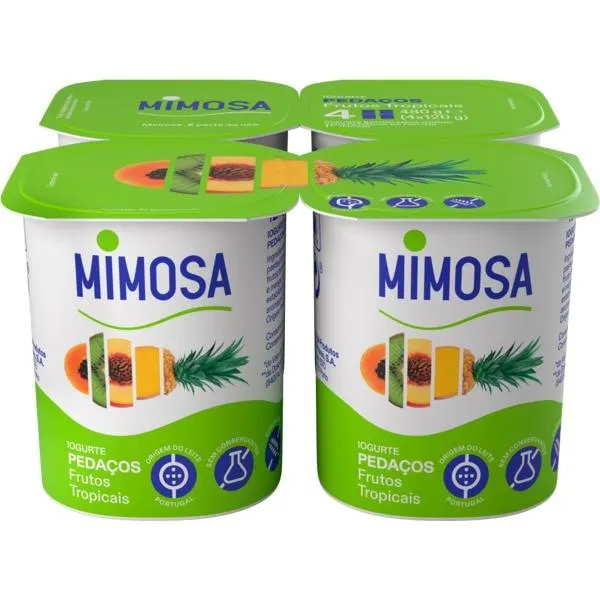 Iogurte de Pedaços Frutos Tropicais Pack 4 unidades