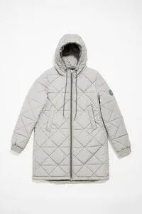 Sobretudo acolchoado em cinzento