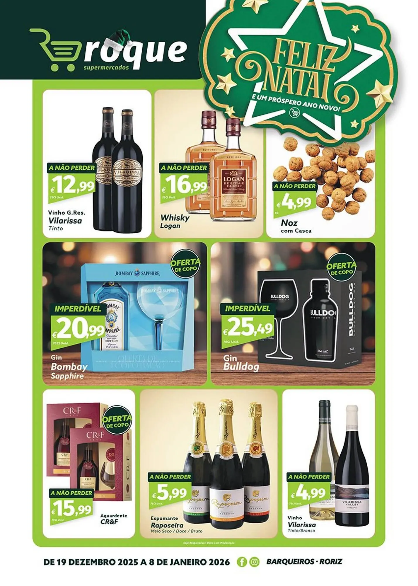 Folheto Folheto Roque Supermercados de 19 de dezembro até 8 de janeiro 2026 - Pagina 1