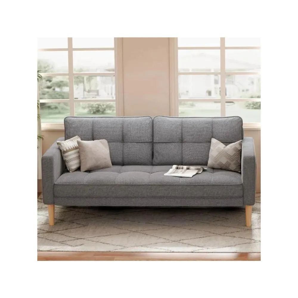 Sofa Couch with Large Storage Pockets and Soft Seats Gray