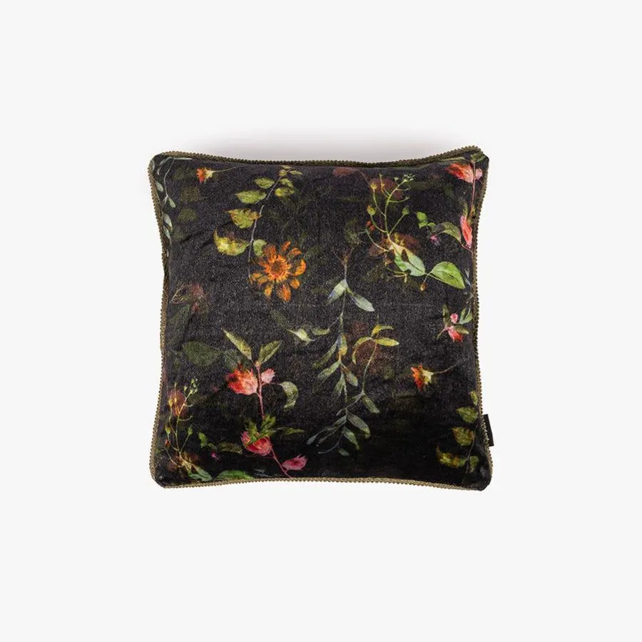 Capa de almofada de veludo bordado flores 40x40cm SIMONE