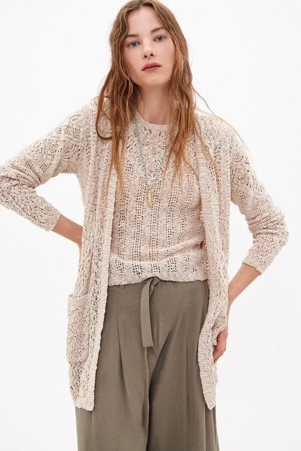 Sunna. Cardigan de punto calado