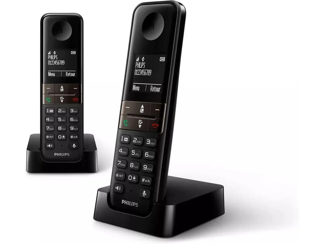 Telefone Fixo Philips Duo D4702B/34 Preto