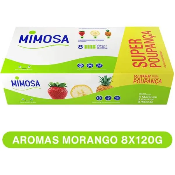 Aroma Iogurte Aroma 4 a Morango, 2 a Banana e 2 a Ananás Pack 8