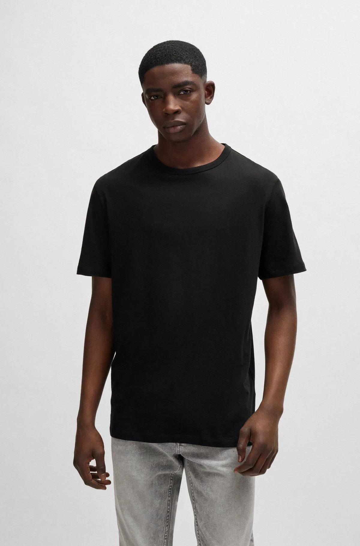 Three-pack of cotton-jersey T-shirts with logo details