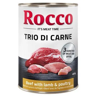 Rocco Classic Trio di Carne - 24 x 400 g - Pack económico
