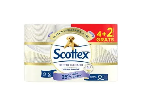 papel higiénico scottex dermo cuidado 4+2r