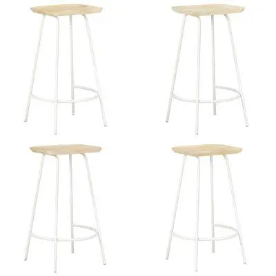 vidaXL Bancos de bar 4 pcs madeira de mangueira maciça