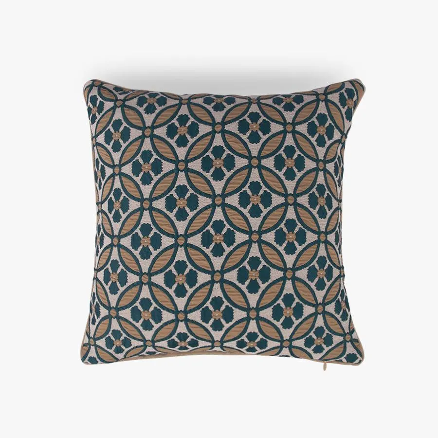 Capa de almofada círculos azul petróleo 40x40cm STELLA