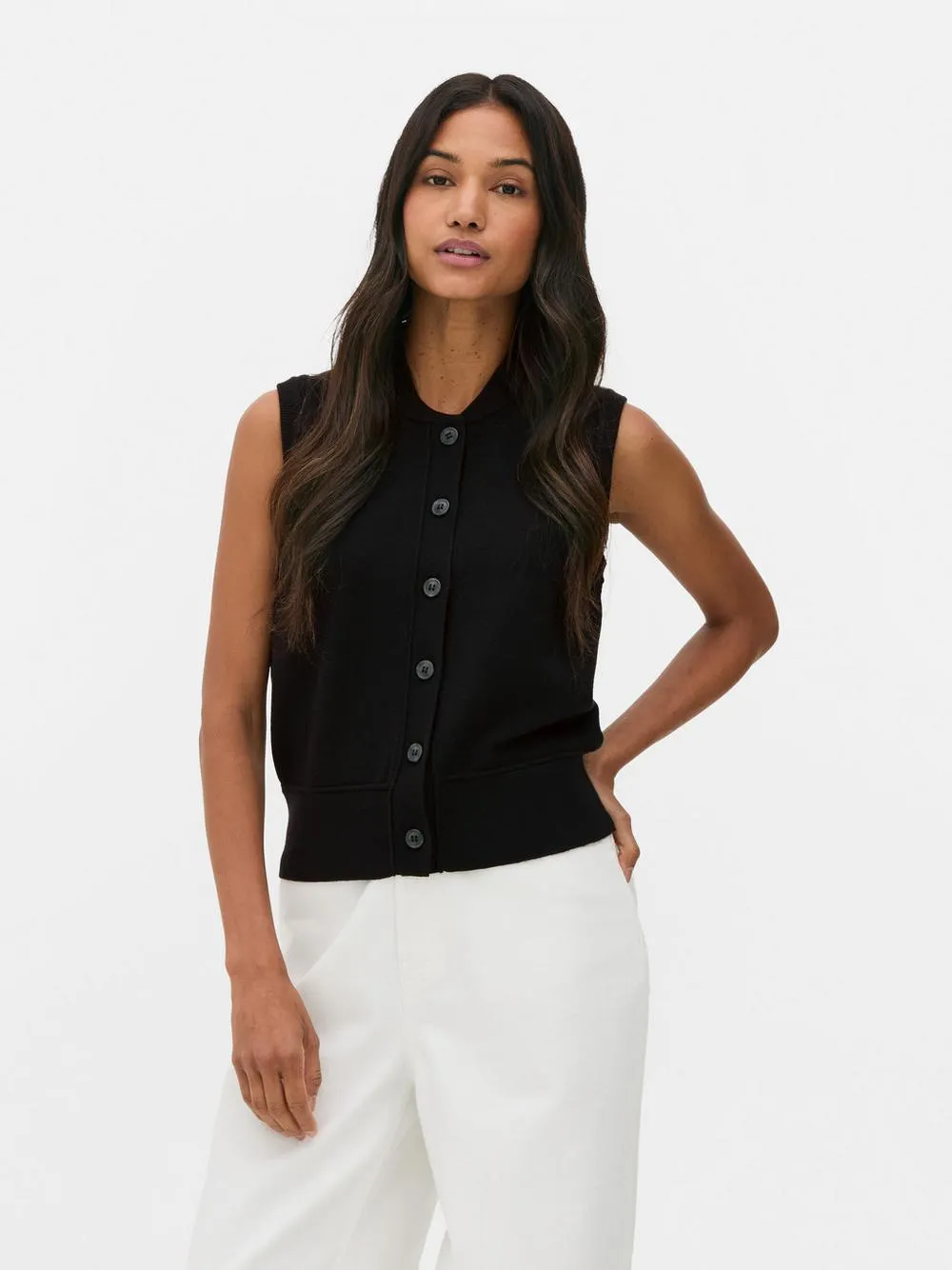 Gilet con pattina e cuciture