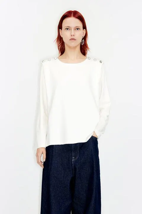 T-shirt malha roma marfim