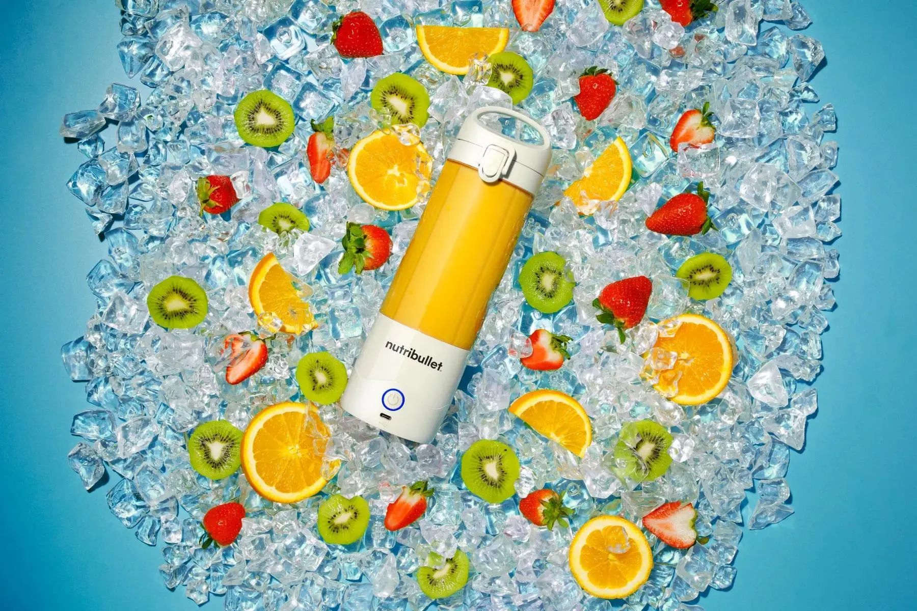 Blender portabil Nutribullet NBP003W, 475 ml, USB-C, Alb