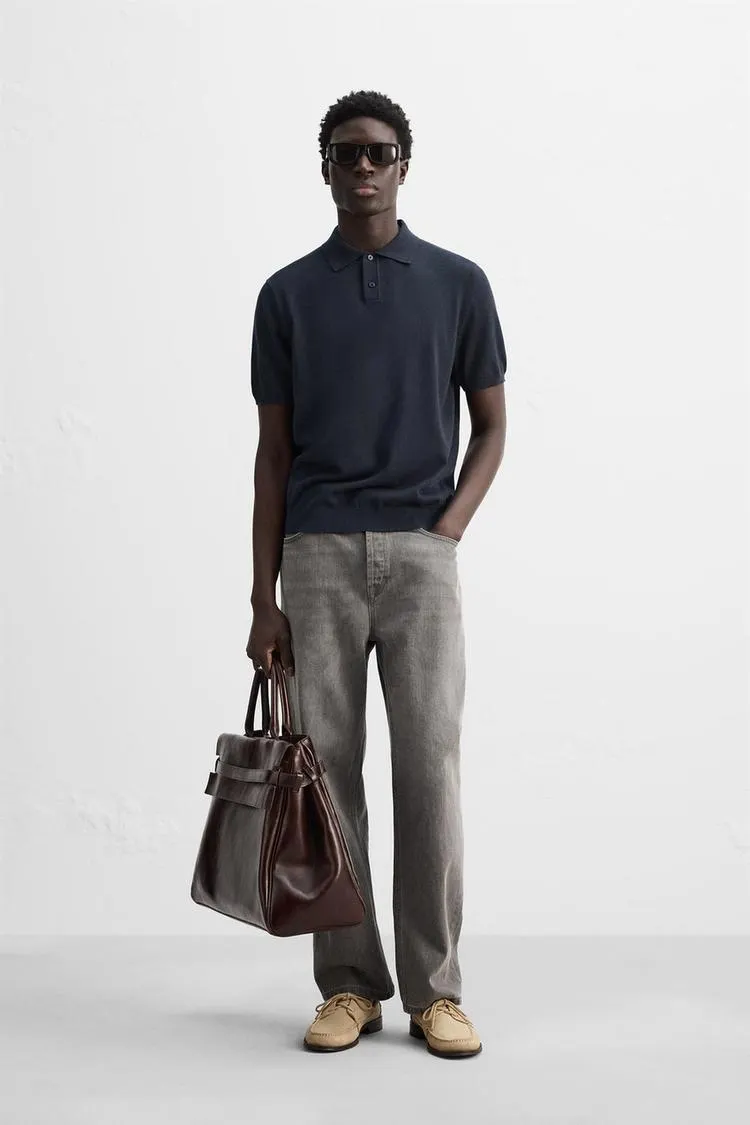 BLUZĂ POLO DIN TRICOT DE BUMBAC