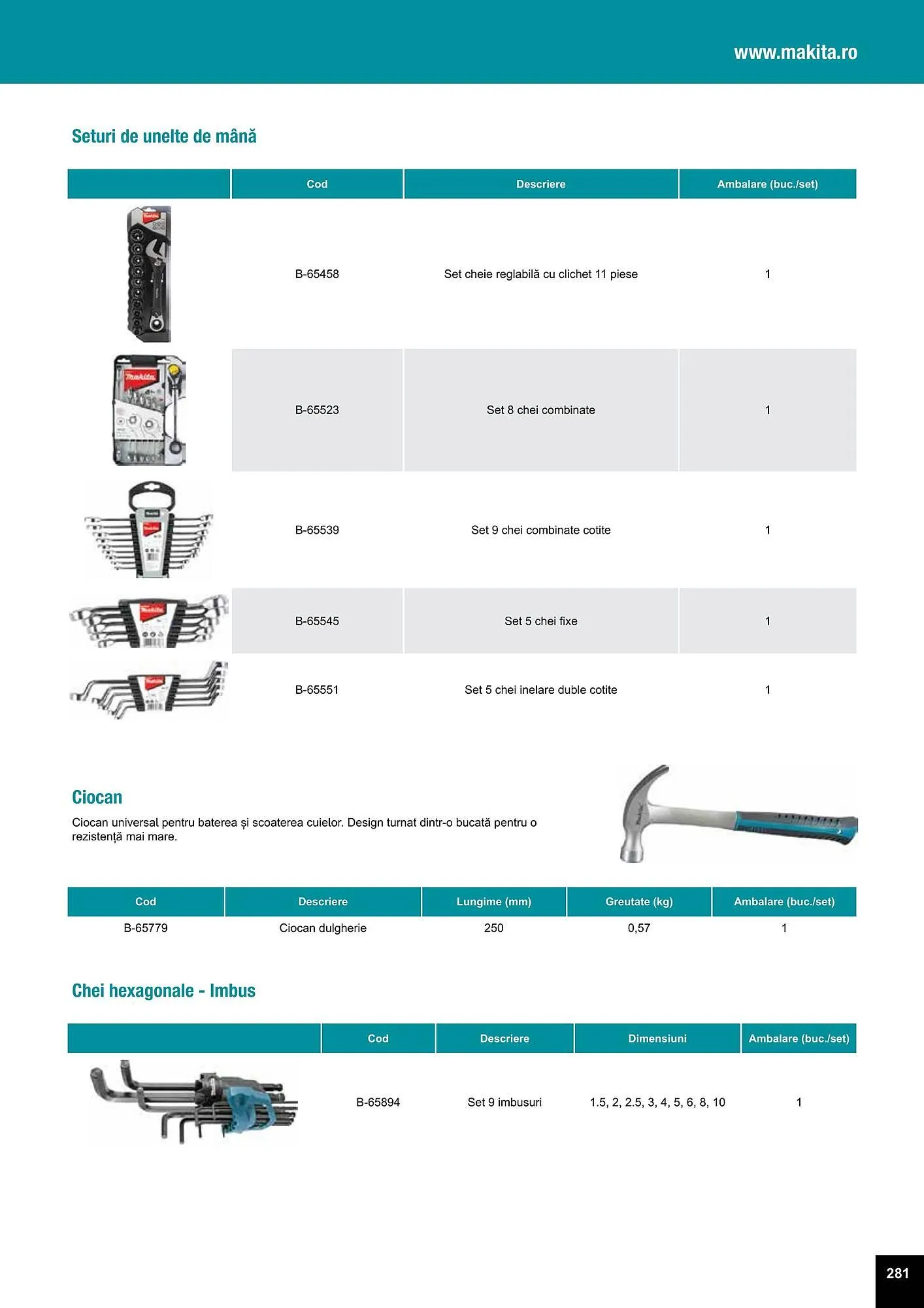 Catalog Makita catalog de la 27 iulie până la 31 decembrie 2023 - Revista Pagina 281
