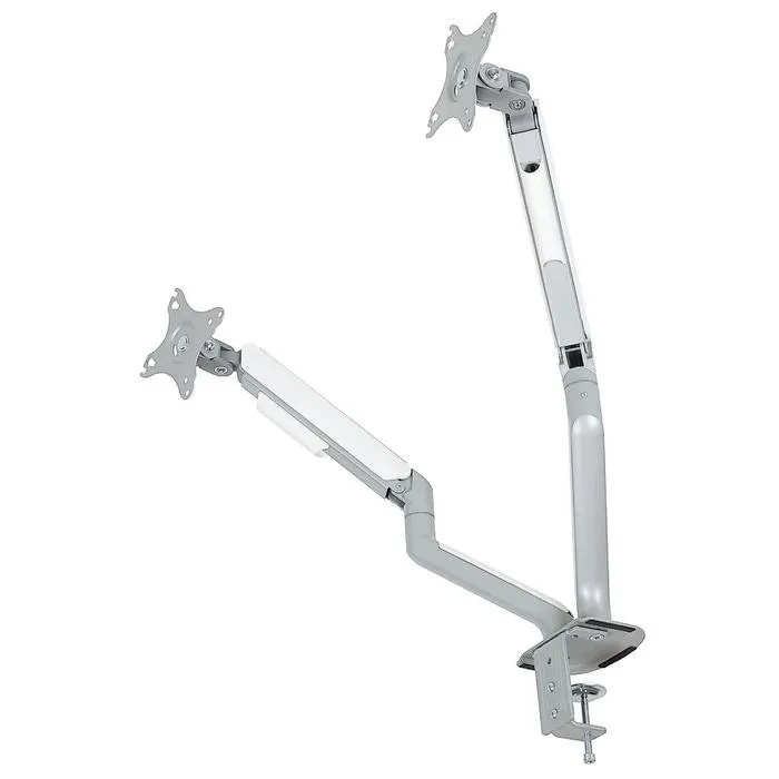 Suport 2 monitoare, pe birou, Paxton LDT63-C024, reglabil, 43.2 - 81.3 cm, 9 kg, argintiu + alb