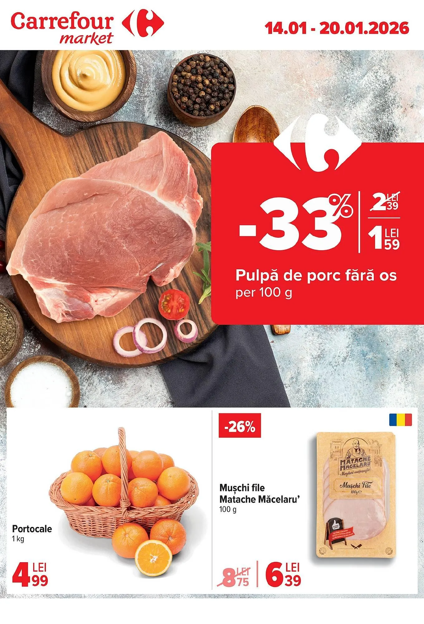 Catalog Catalog Carrefour Market de la 14 ianuarie până la 20 ianuarie 2026 - Revista Pagina 1