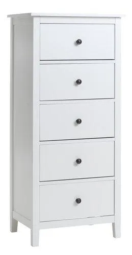 Comodă 5 sertare NORDBY albă