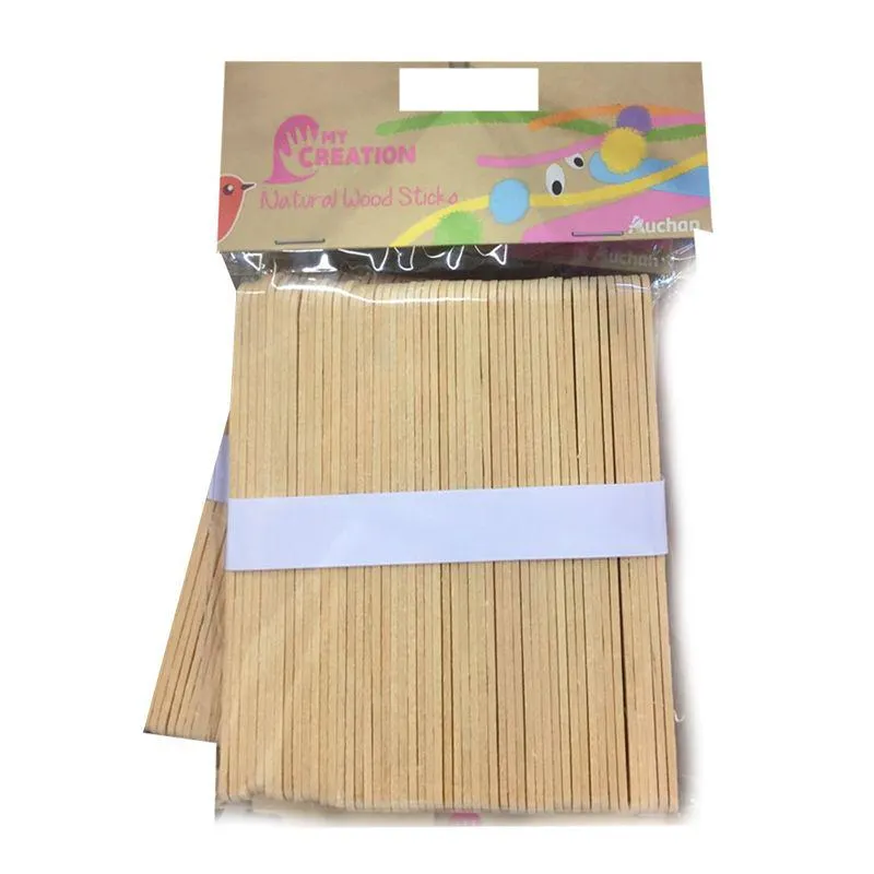 Set 50 de betisoare Auchan din lemn natural