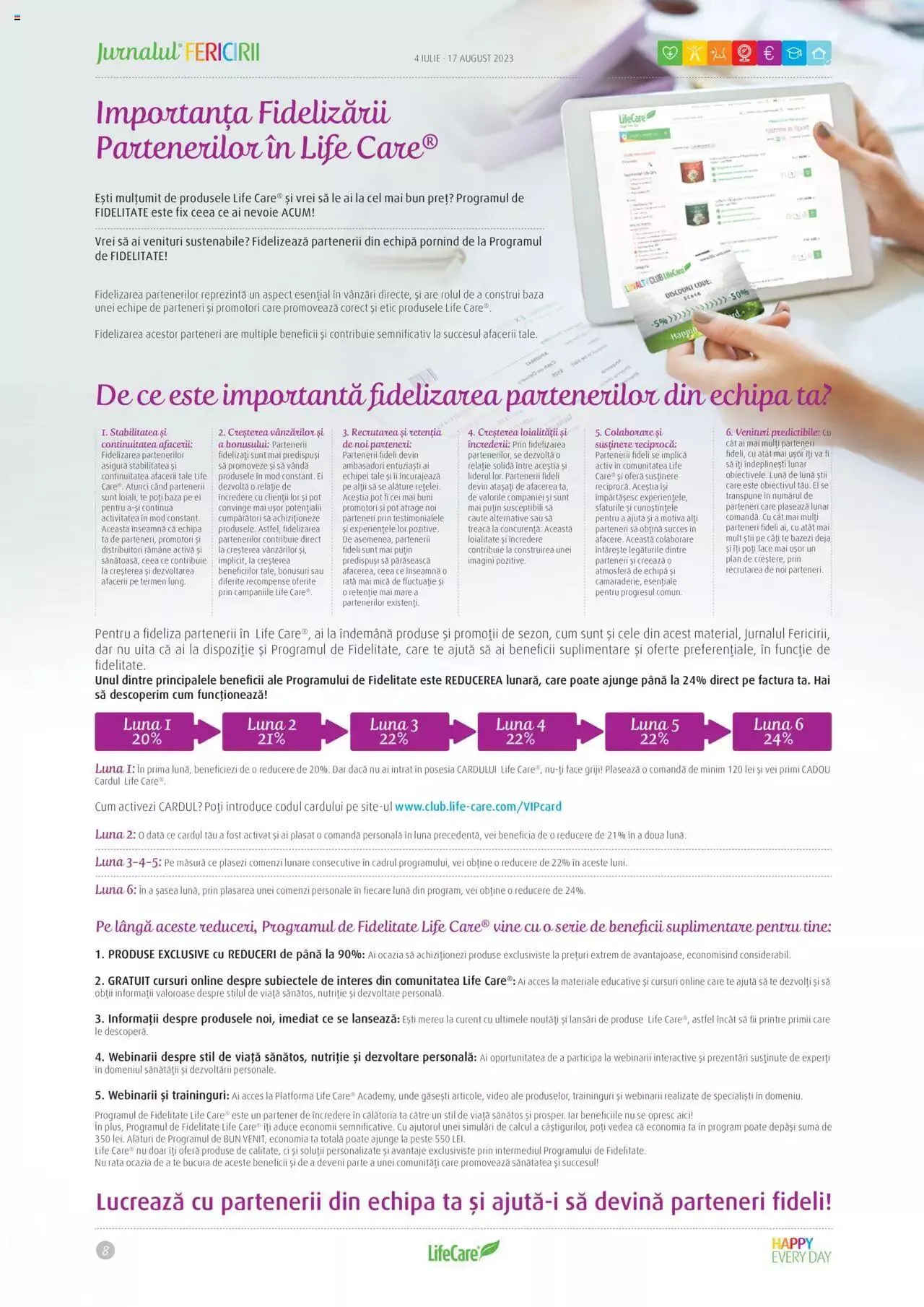 Catalog Life Care catalog - Jurnalul Fericirii Iulie/August de la 4 iulie până la 17 august 2023 - Revista Pagina 8