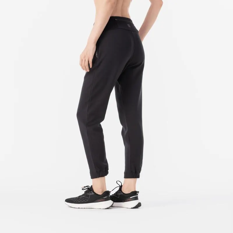 Pantalon călduros Alergare Jogging 500 Negru Damă