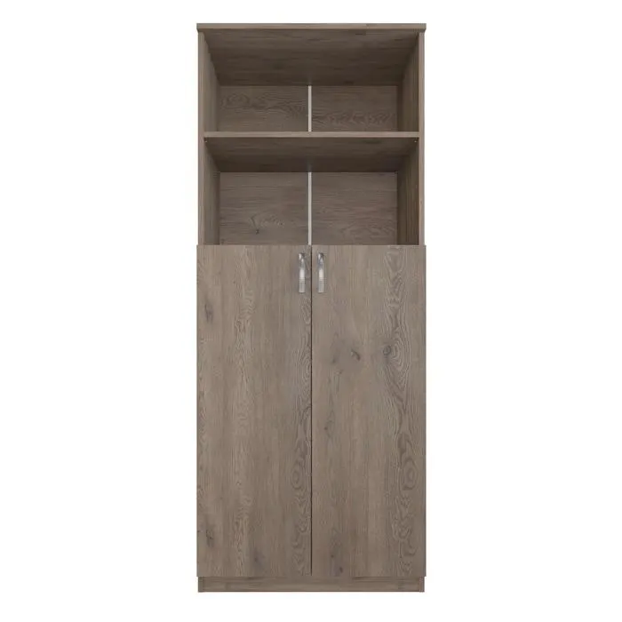 Dulap birou Rubin, 2 usi + 5 rafturi, stejar cannolo, 75 x 40 x 187 cm, 1C