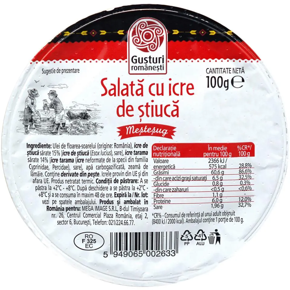 Gusturi romanesti | Salata cu icre de stiuca 100g